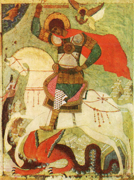 Иконы «Покров» и «Чудо Георгия» из Теребужского погоста. XVI век