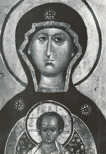 Фрагмент иконы «Богоматерь Знамение»