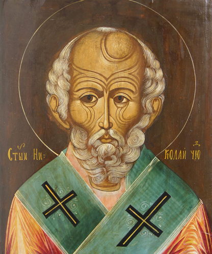 Икона «Cвятой Николай», фрагмент